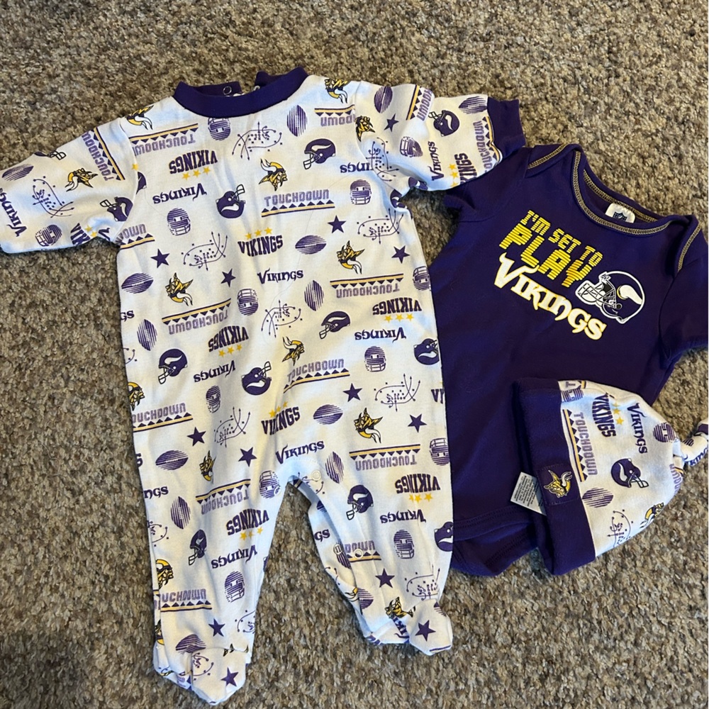 NFL Minnesota Vikings 3 piece set 0-3 month
